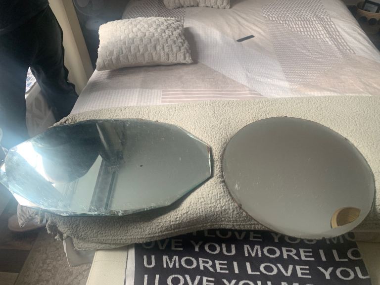 Pair of antique-style glass mirrors, good condition