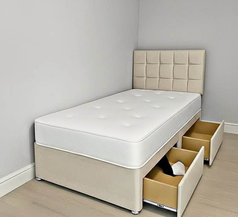 Single 3ft Divan Bed With Mattress Brand New Best Quality Mattress FREE HOME DELIVERY Order Now 
