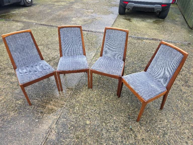 Nathan Mid-Century Teak Dining Chairs x 4 Danish Styling