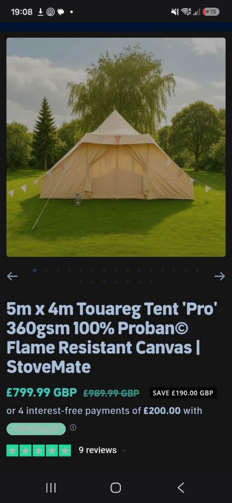 5m x 4m Touareg Tent 'Pro' – Flame Resistant Canvas