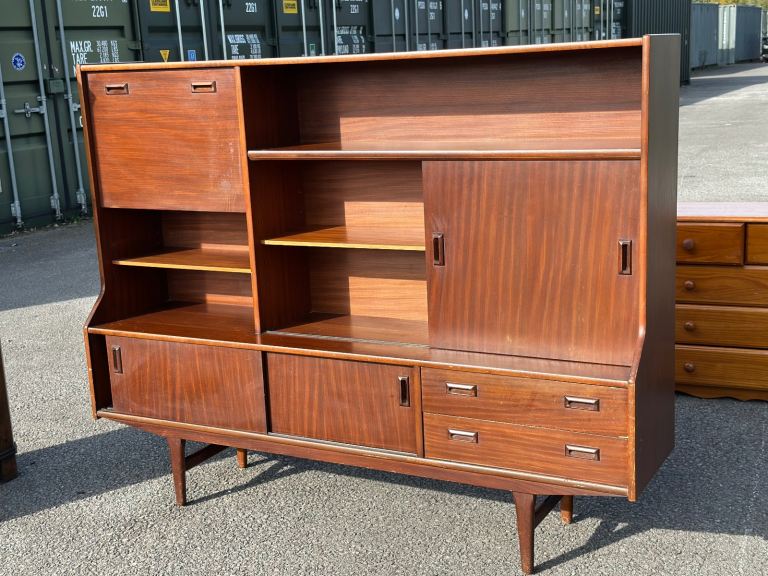 Midcentury teak retro display wall unit