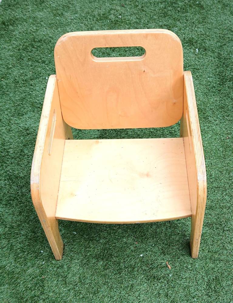 image for VERY VERY HEAVY DUTY UNUSUAL WOODEN KIDS CHAIR 