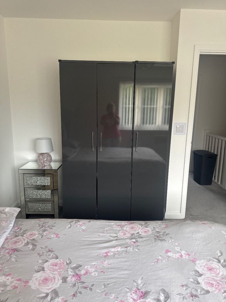 Grey triple wardrobe 