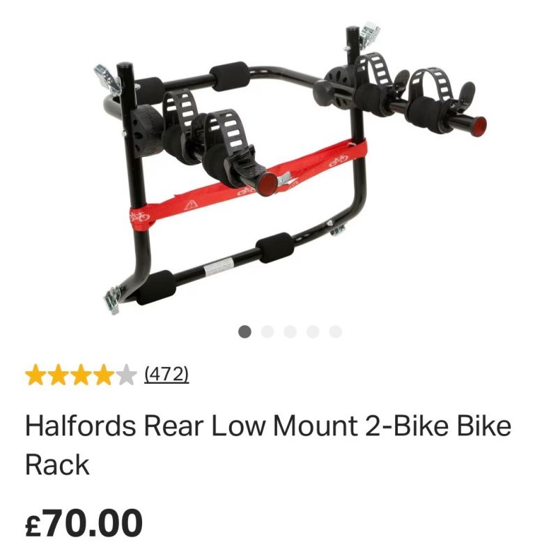 Halfords Low Mount 2-Bike Rear Bike Rack – Great Condition