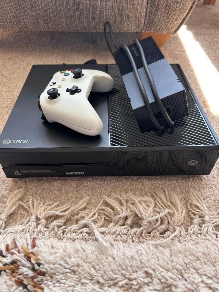 Xbox One Console with White Controller and Power Supply