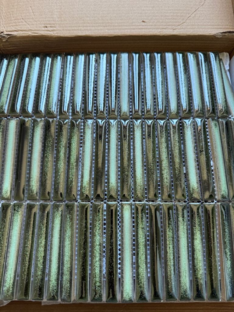 Ca’Pietra Bamboo Forest Green Mosaic Tile Sheet (8qty, 28.2x29.4cm) 