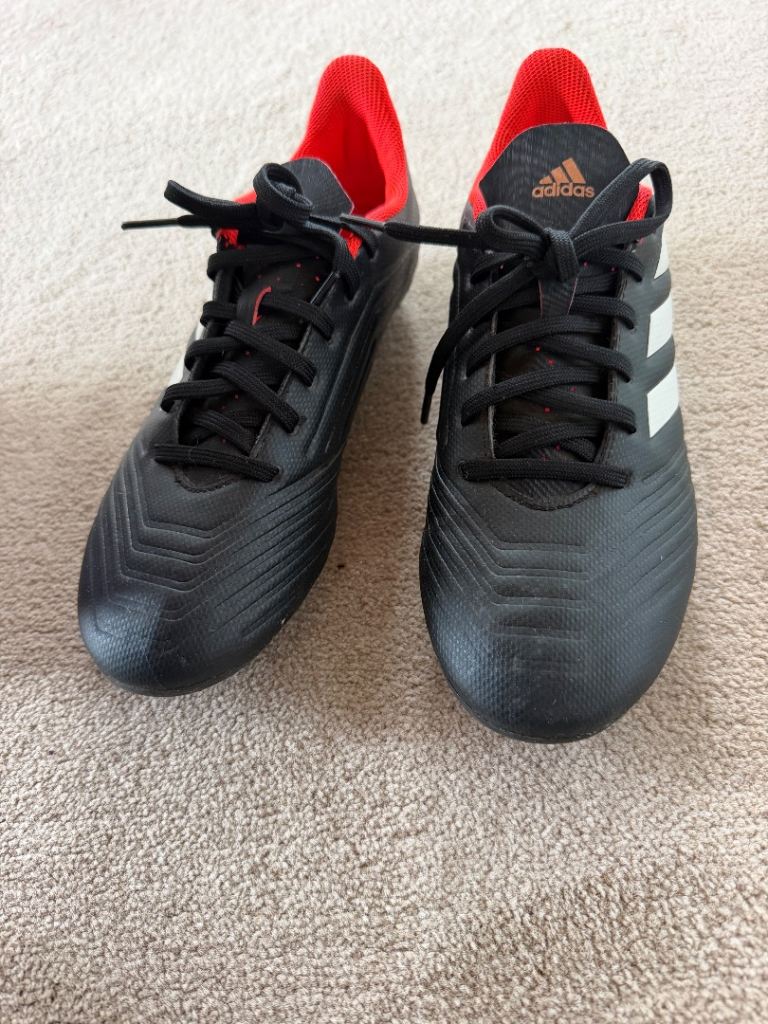 Adidas Predator Football Boots – Black/Red, Good Condition
