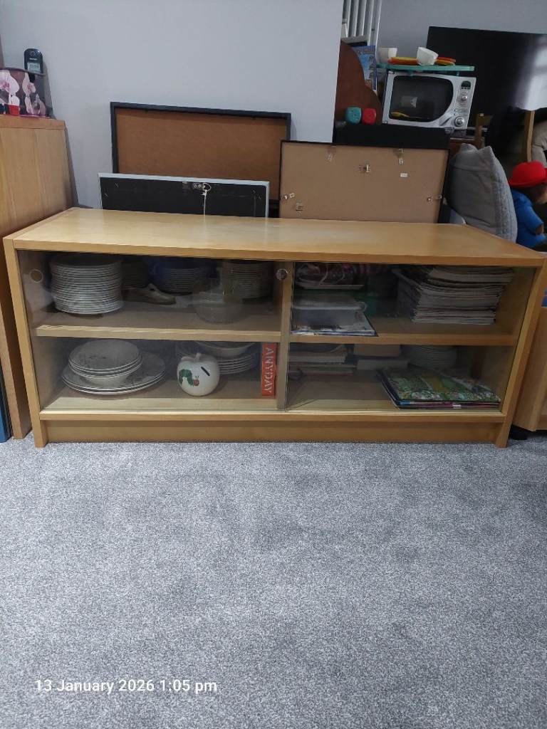 IKEA BENNO Sideboard/TV Unit with two Sliding Glass Doors - 11987