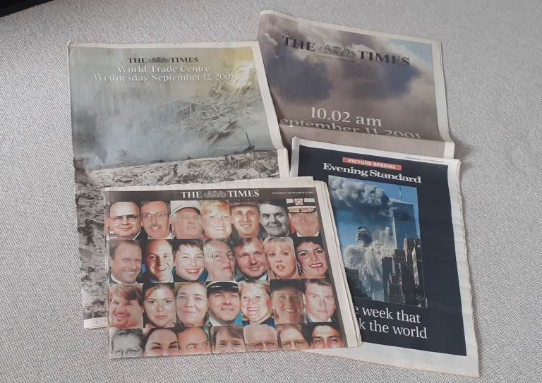 9/11 Commemorative Newspapers - The Times, Evening Standard