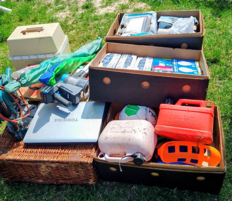 Having a clear out.
