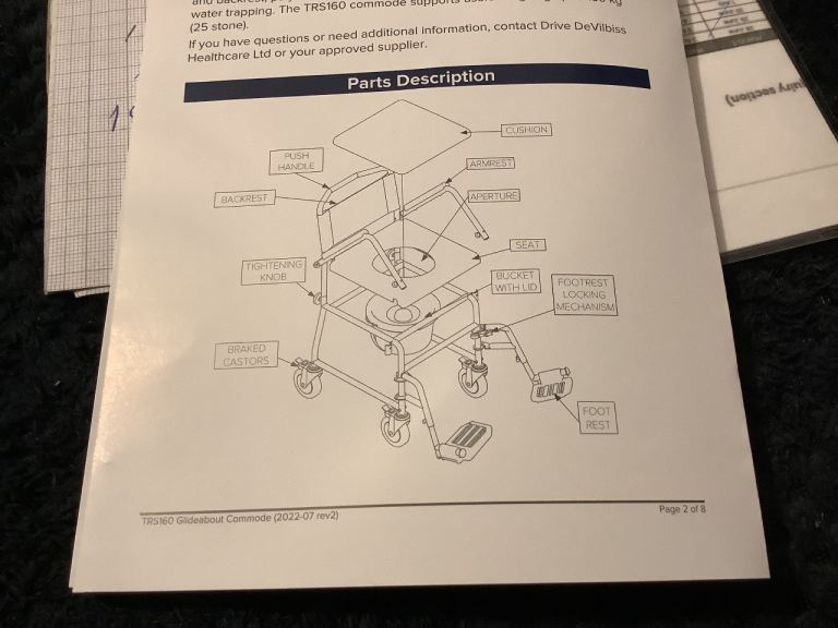 Glideabout wheeled comode. 