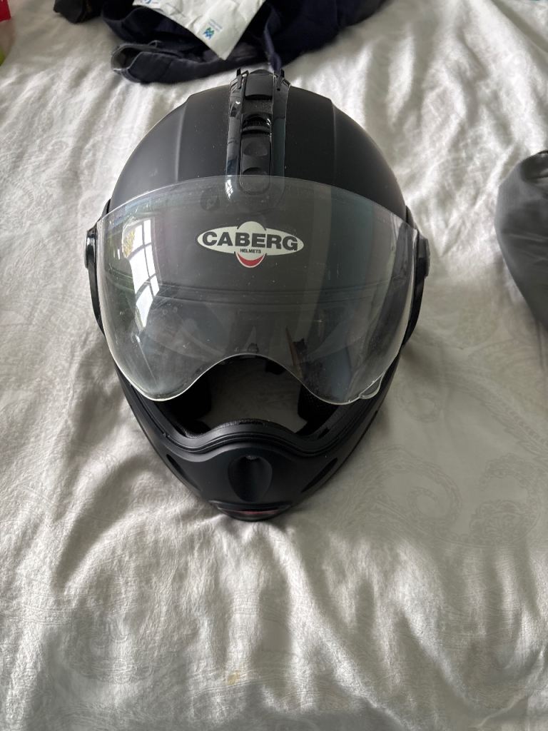 CABERG Motorcycle Helmet - Matt Black, Good Condition