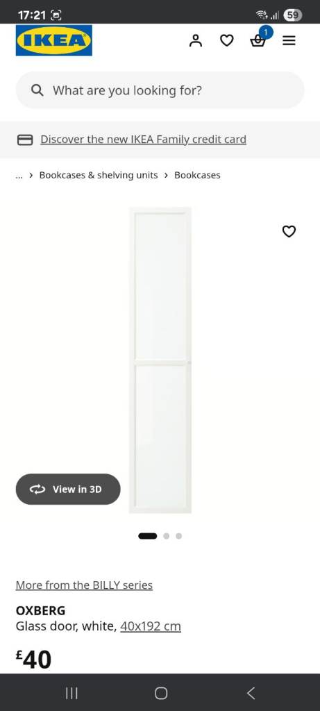 IKEA Billy Bookcase Glass Doors (Oxberg)