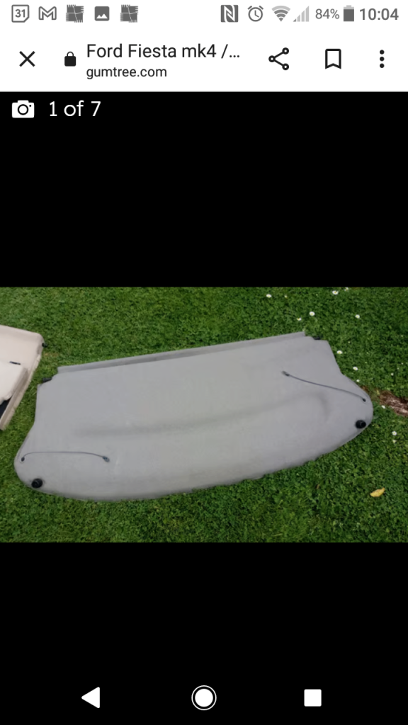 Ford fiesta mk5 - rear parcel shelf light grey