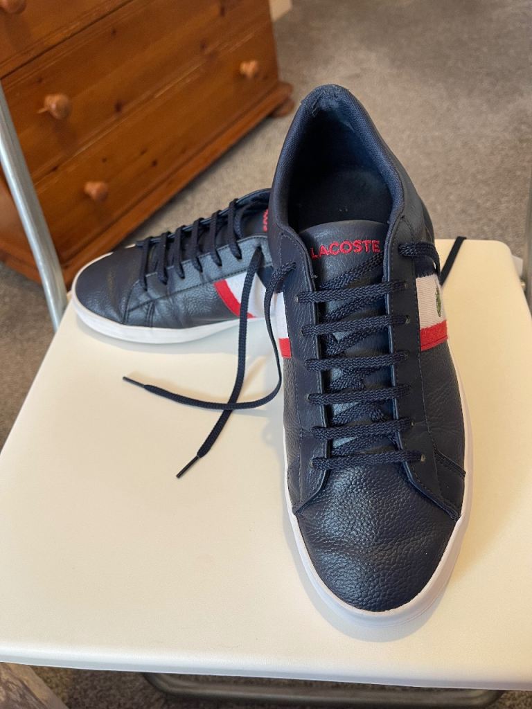 Lacoste Lerond 119 3 Casual Smart Mens Leather Lace Up Sneakers in Navy Size 8 UK