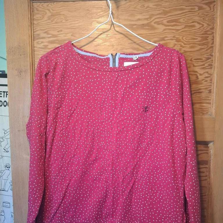 Lighthouse Causeway Women's Polka Dot Top - Red, Size 18