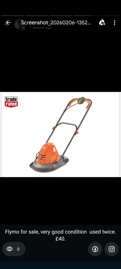 Flymo lawnmower for sale