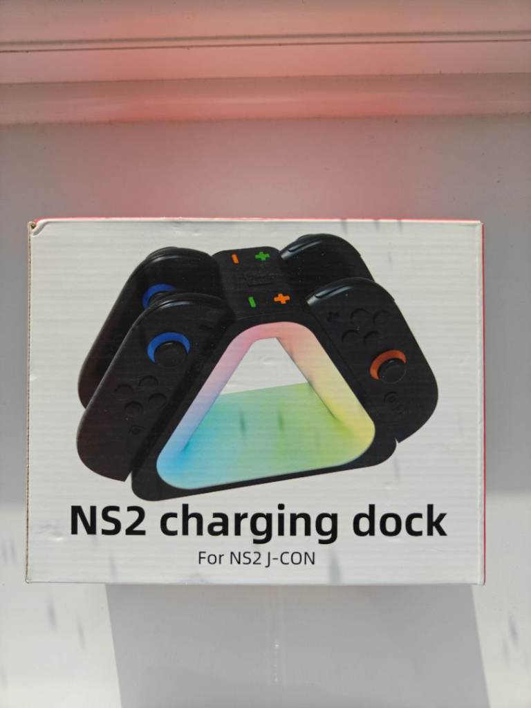 NEW Sealed Switch 2 Compatible J-Con Charging Dock 4 Controllers RGB USB-C