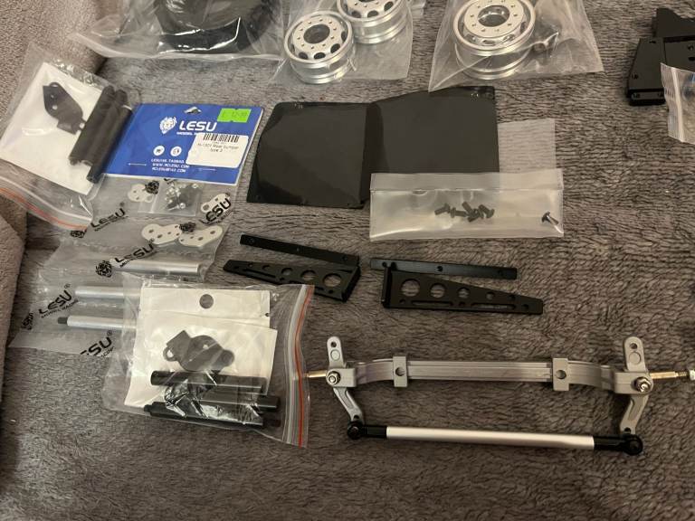 brand new tamiya 1/14scale ALLUMINIUM UPGRADES WITH TYRE UPGRADES. JOBLOT 