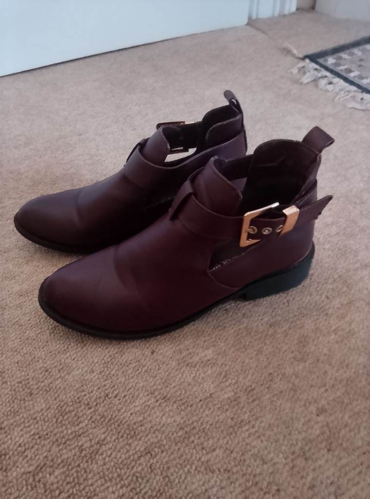 River Island burgundy ankle boots - 5
