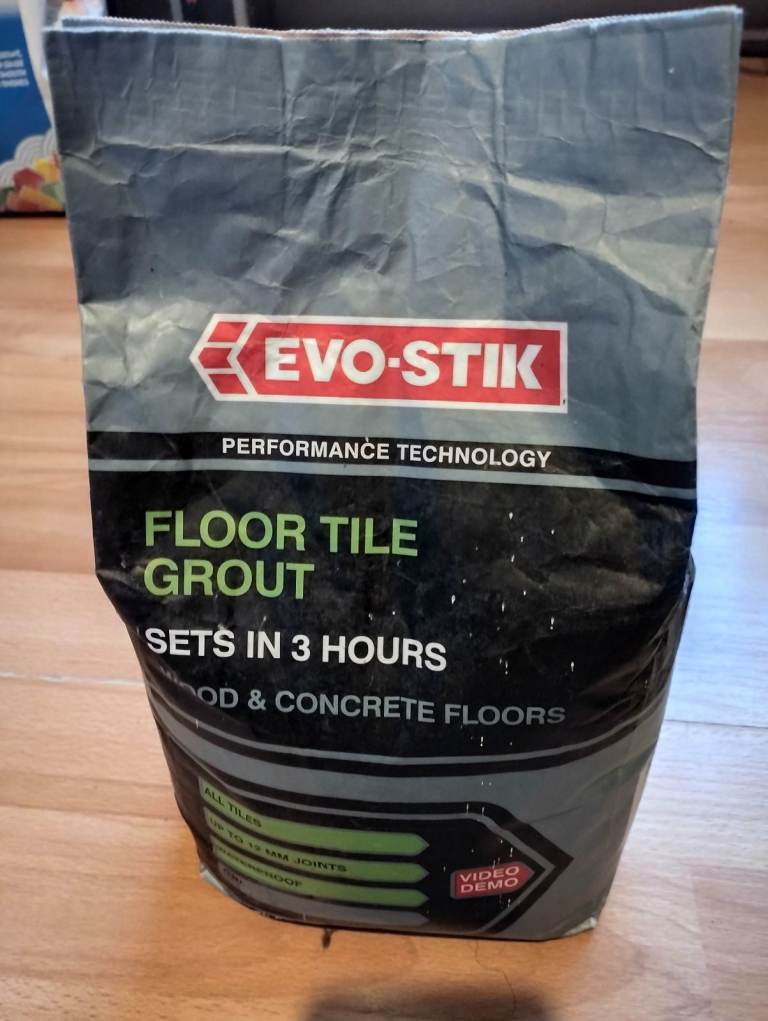 EVO-STIK Floor Tile Grout – 5kg Grey, New, Sets in 3 Hours