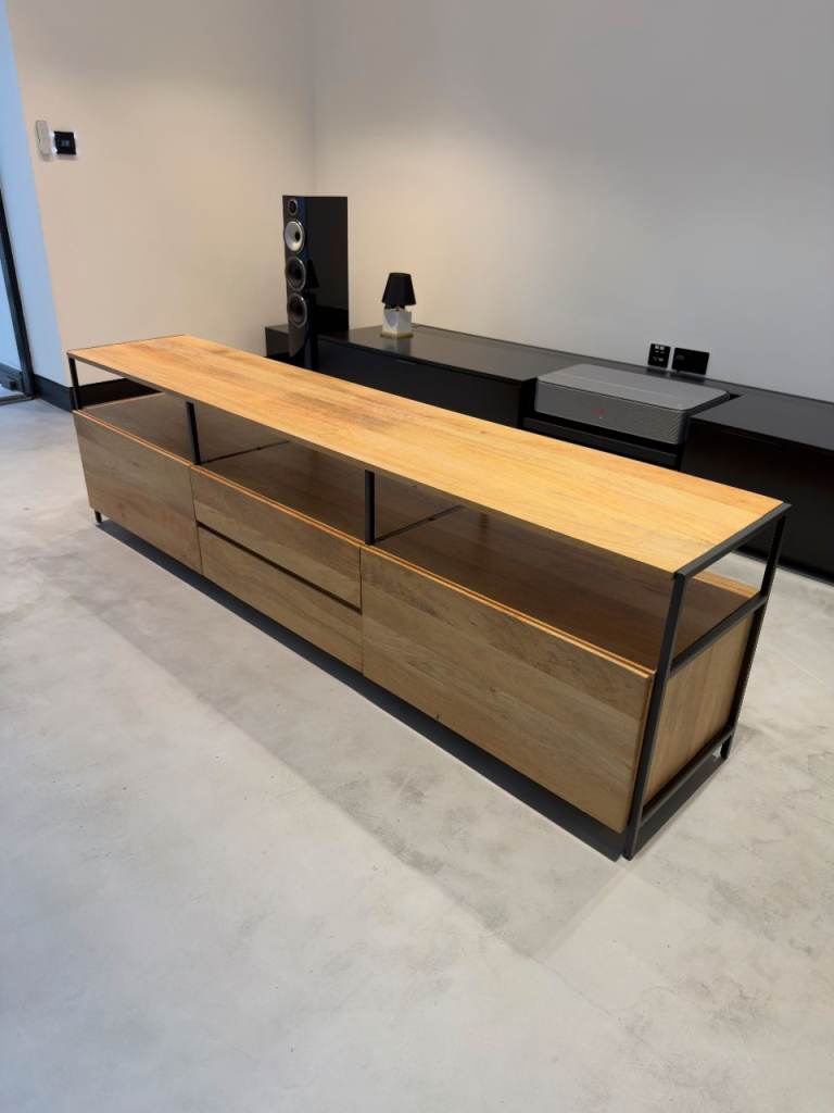 West Elm Industrial Storage Media Console 96” – Metal & Wood – Excellent Condition