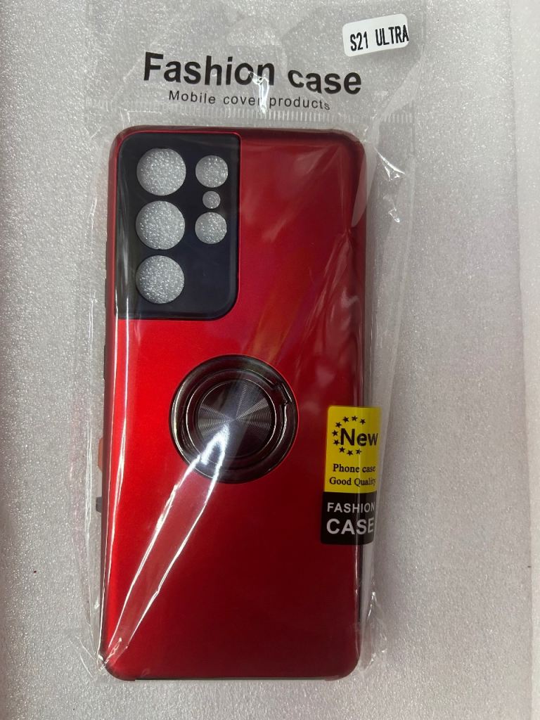 Samsung S21 Ultra Red Case with Ring Holder