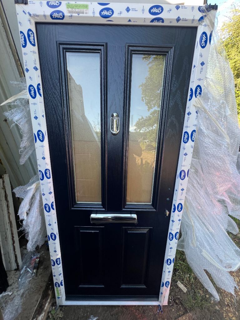 Composite front door/ black on white BRAND NEW