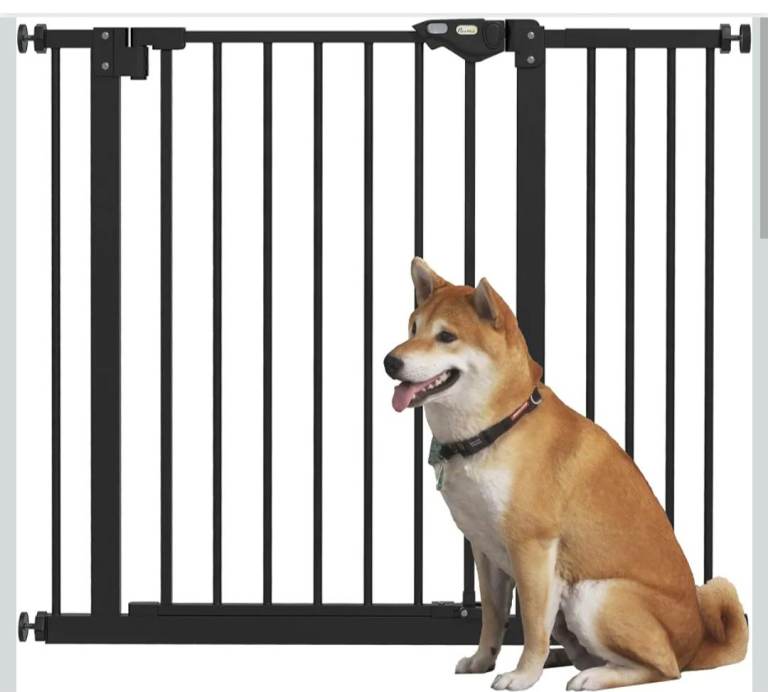 PawHut Pet Safety Gate – Black, Brand New