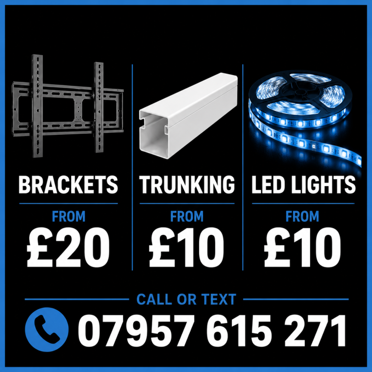 Brackets £20 / Trunking £10 - TV Mounting London