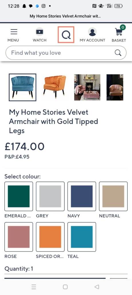 Brand new velvet chair and footstool 
