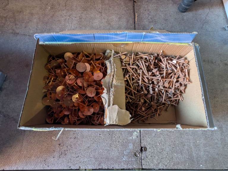 Copper rivots and nails