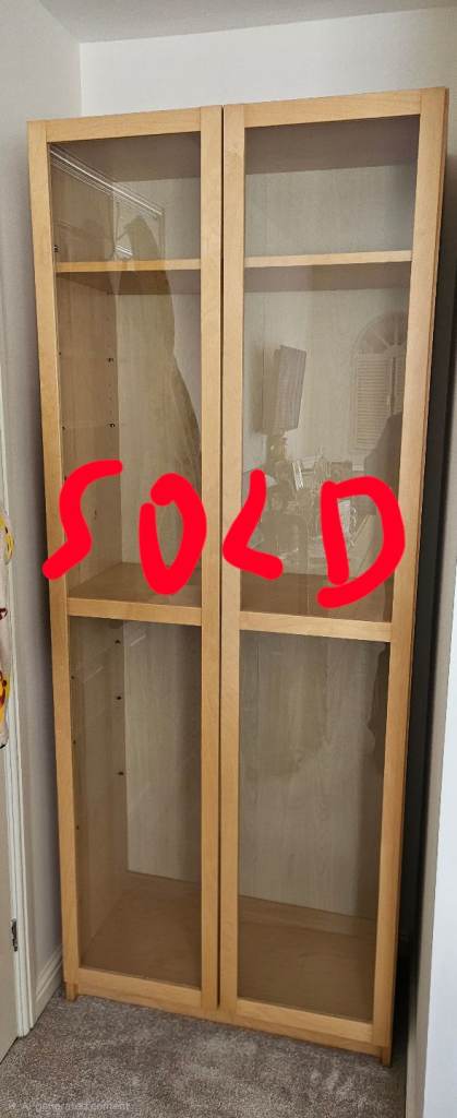 Ikea Billy bookcase with glass door's 