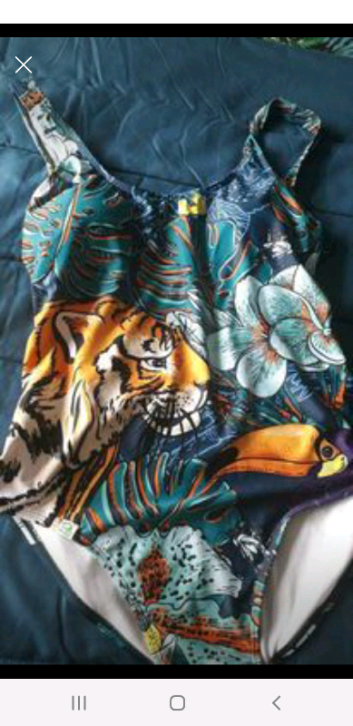 Brand new Deodoles recycled polyester swimsuit tropical jungle