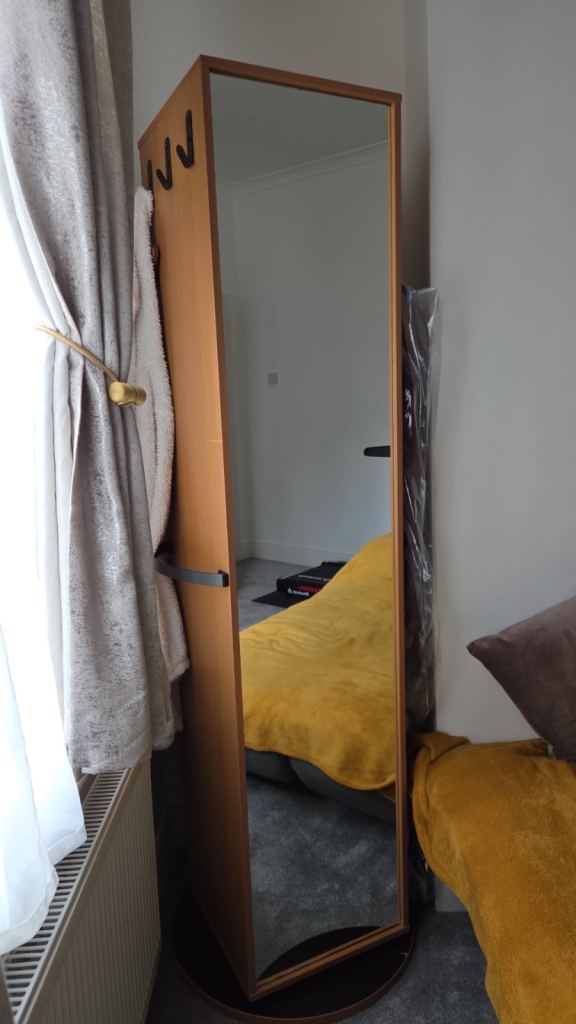 Rotary Shoe Rack with Mirror