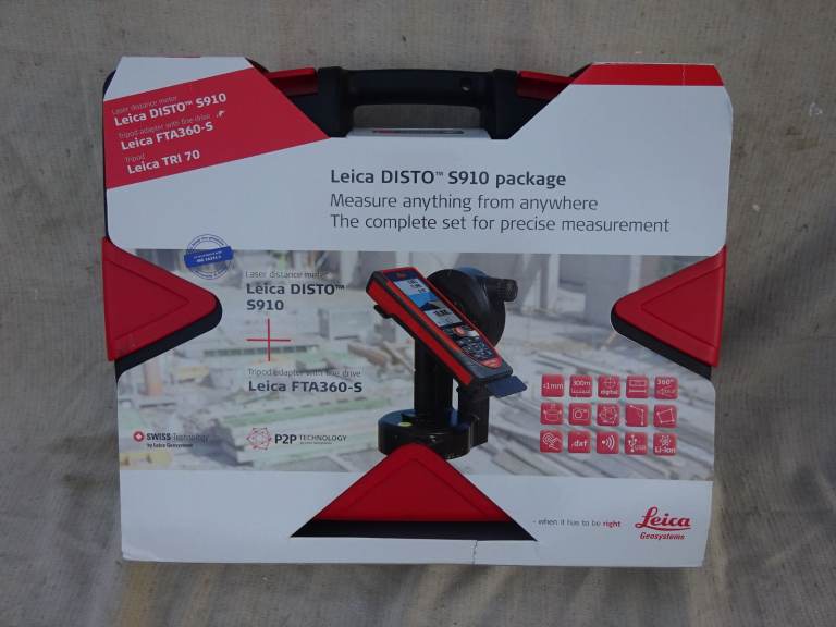 Leica Disto S910 with Leica TRI 70 Tripod & Leica FTA360-S Adapter in Carry Case