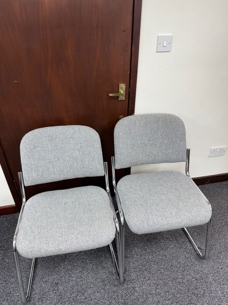2x grey office chairs for collection Telford