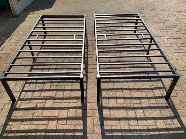 Two Single bed frames and mattresses. Or joined as one Superking Bed