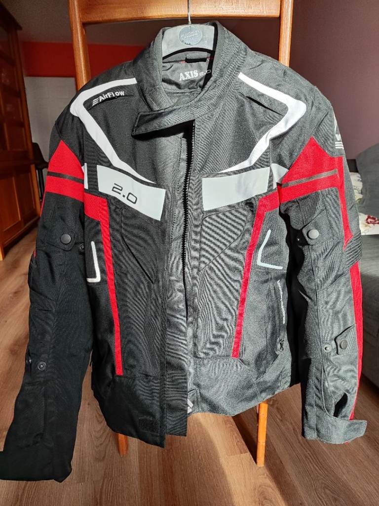 Viper Axis 2.0 black, red and white motorbike jacket 
