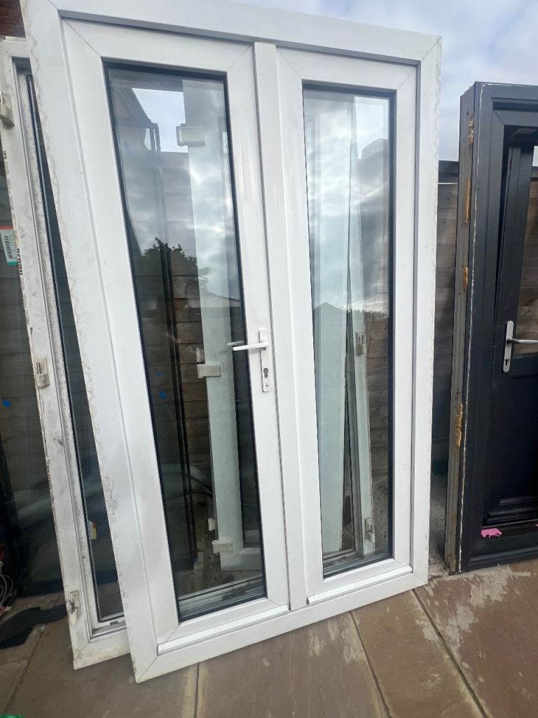 White UPVC French doors (Set23)
