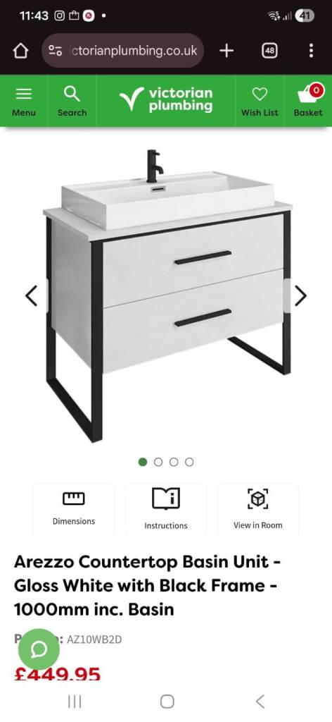  Arezzo Countertop Basin Unit