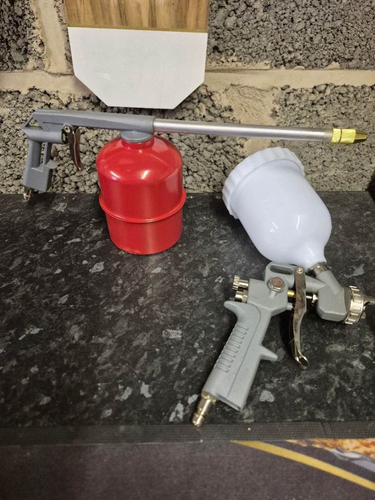 Paint Spray Gun Kit - Two Guns and Containers, New