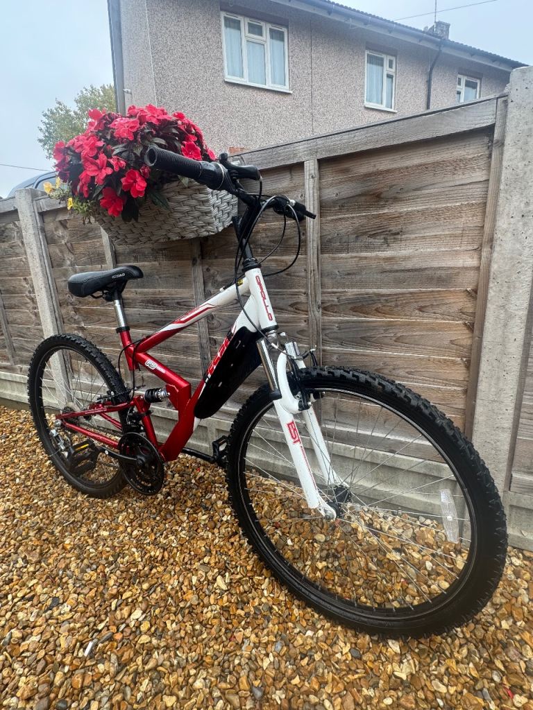 Men’s or boys FS200 Full Suspension Mountain Bike – Red & White