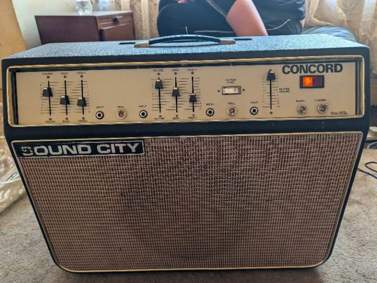vintage 1970s Sound City Concord CCD guitar amplifier.