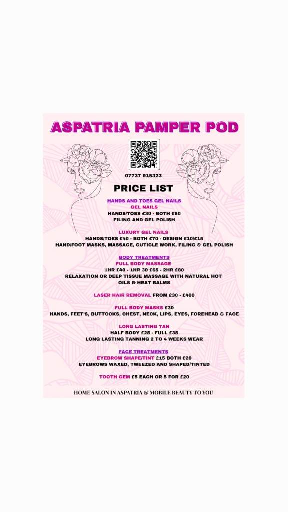 Aspatria Pamper Pod - Mobile & Home Salon