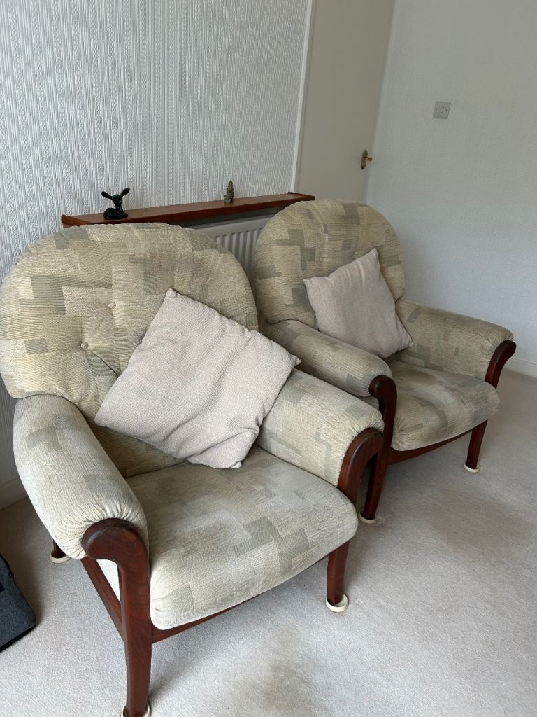 Armchairs x2 and cushions 