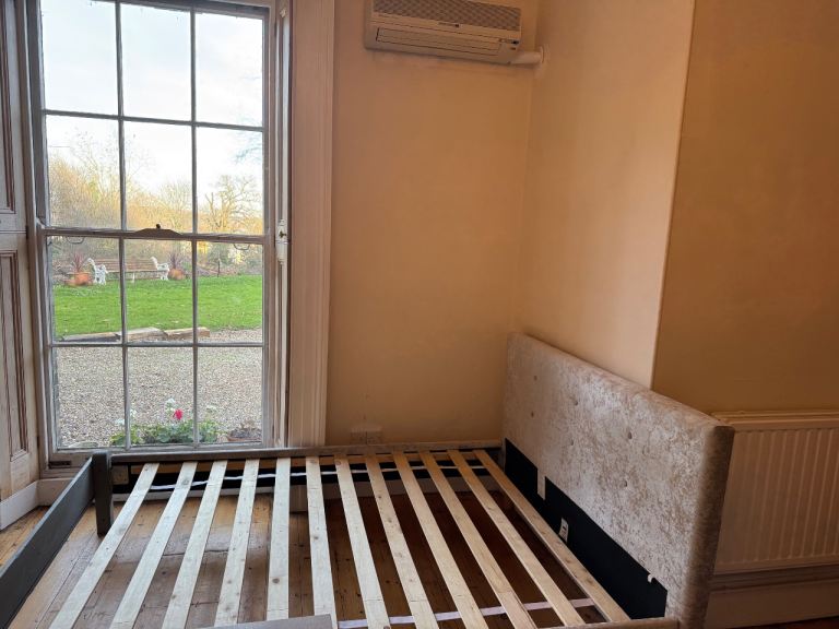 King size bed grey crushed velvet