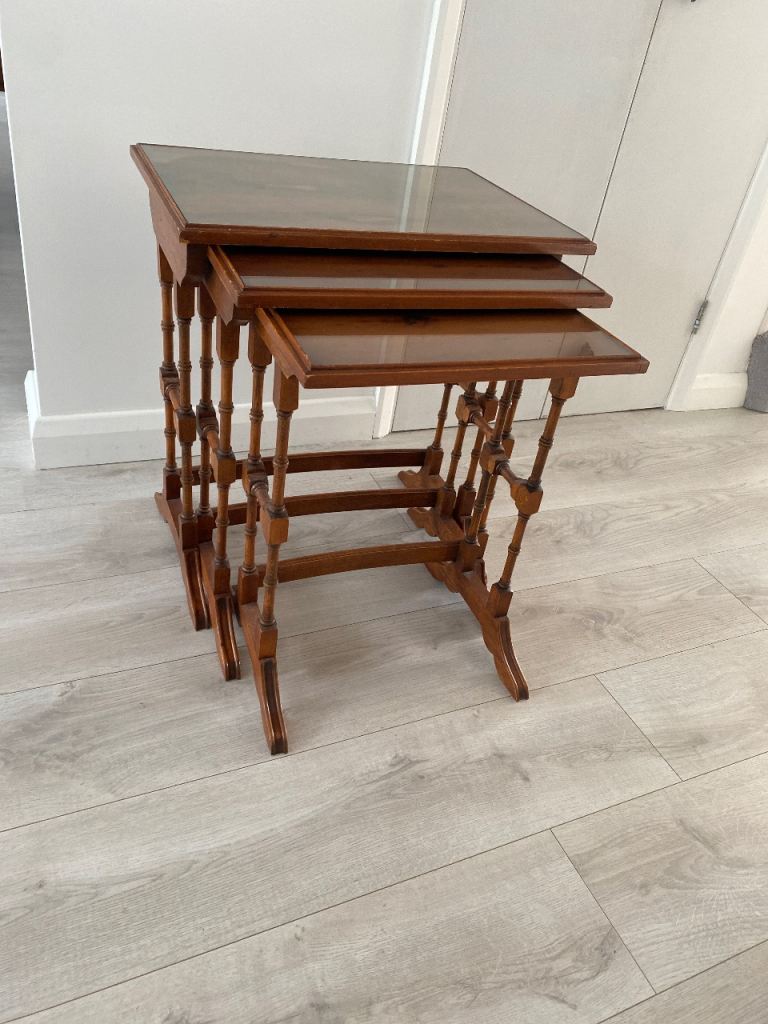 Nest of Vintage Yew Tables