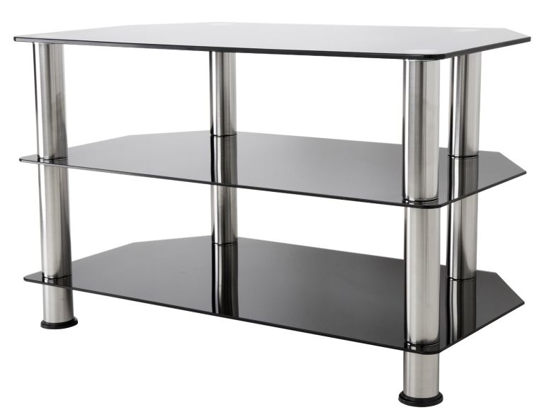 Black glass TV stand