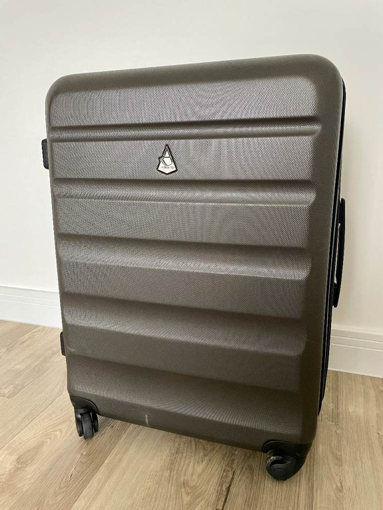 Aerolite Grey Hardshell Suitcase with 4 Wheels - DAMAGED